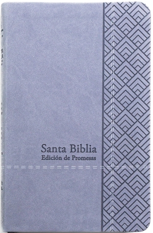 Biblia de Promesas RVR-1960, Letra Grande, Tamaño Manual, Piel especial, Gris claro