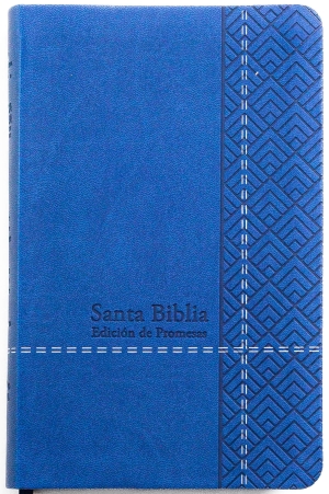 Santa Biblia de Promesas RVR-1960 / Tamaño Manual / Letra Grande, Piel Especial, Azul