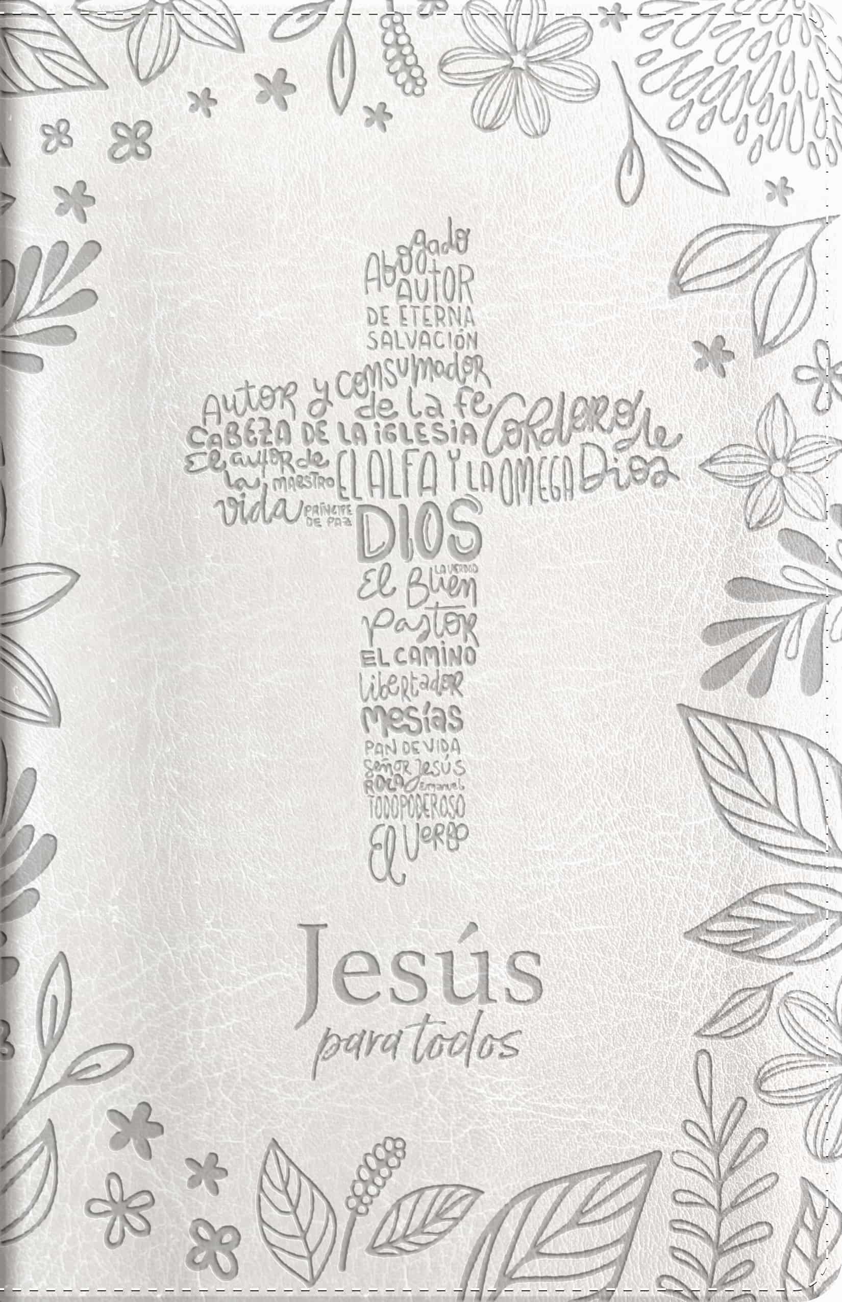Biblia de Promesas RVR-1960, Jesús para todos, Letra Grande, Tamaño Manual, Piel especial, Marfil